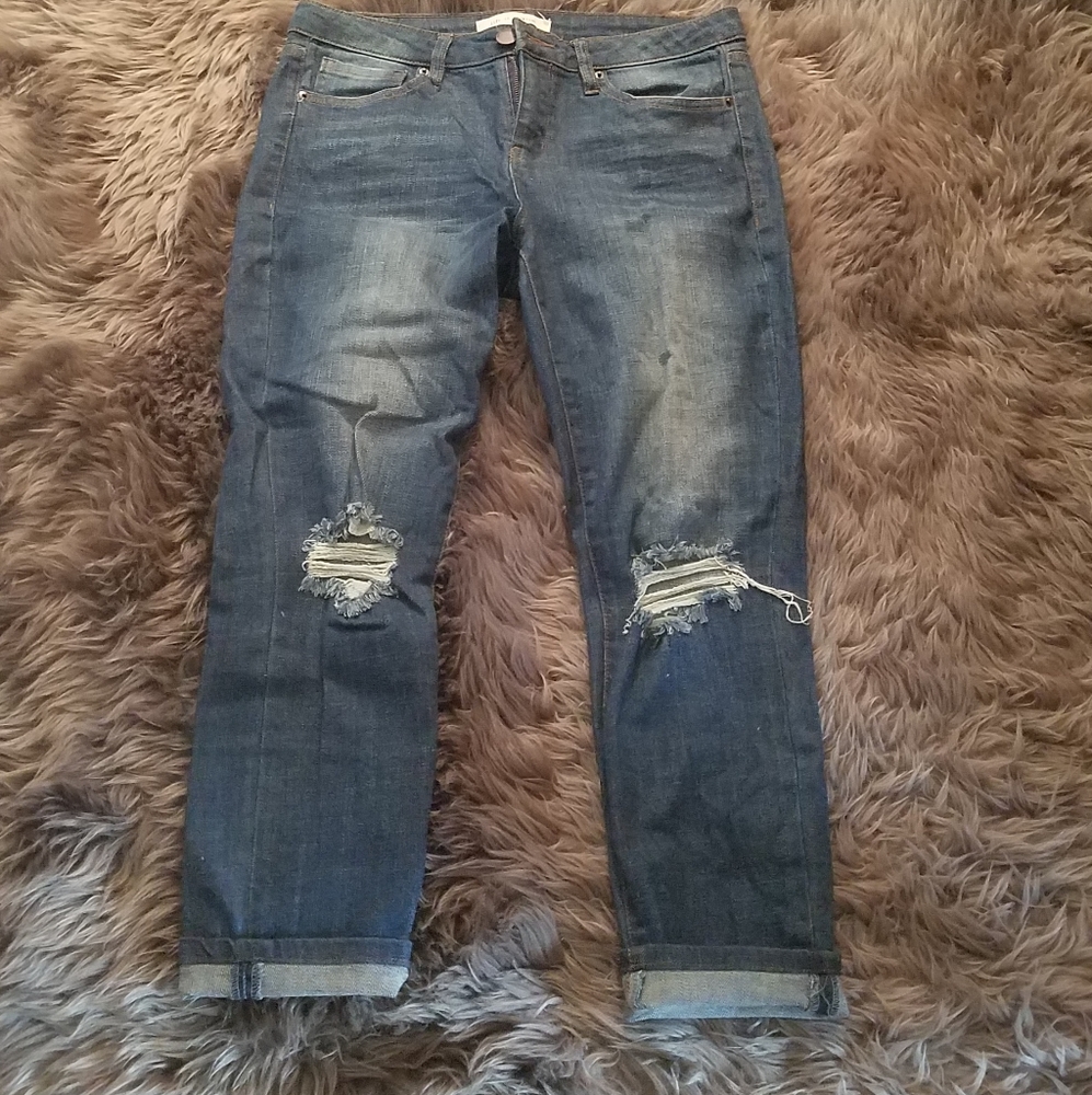 Distressed Ankle Length Jeans